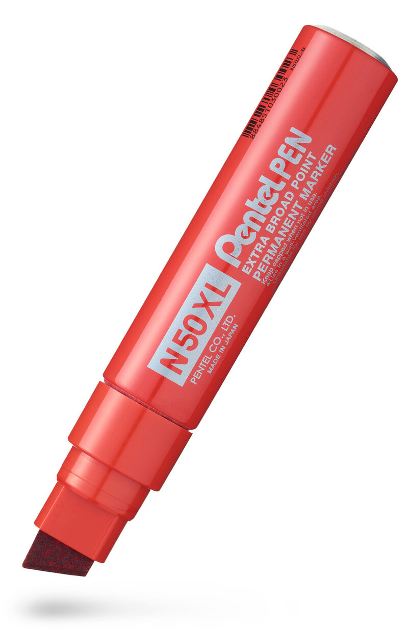 Märkpenna perm. PENTEL N50XL sned röd
