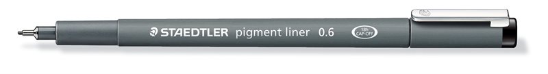 Fineliner pigment liner 0,6mm svart