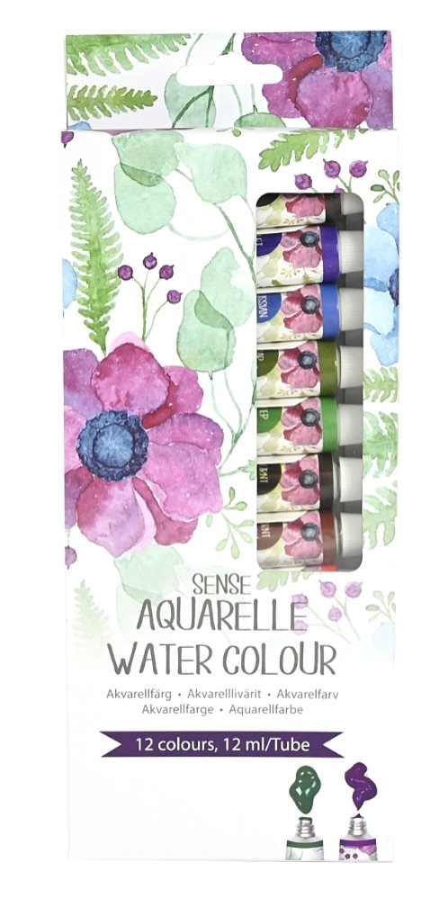 Akvarellfärgset 12x12 ml