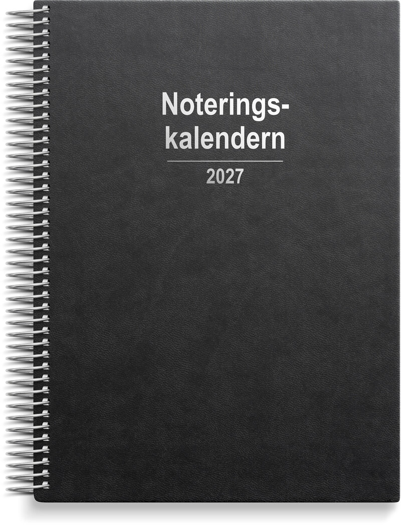 Noteringskalendern 2027 svart konstläder
