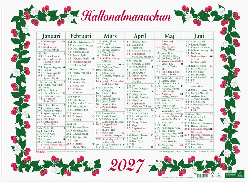 Stora Hallonalmanackan 2027