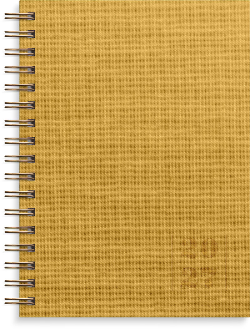 Kalender 2027 Weekly A6 Textile senapsgul