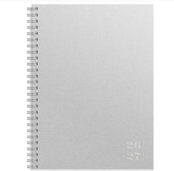 Elevkalender - Kalender Senator A5 Textile ljusgrå 2026-2027