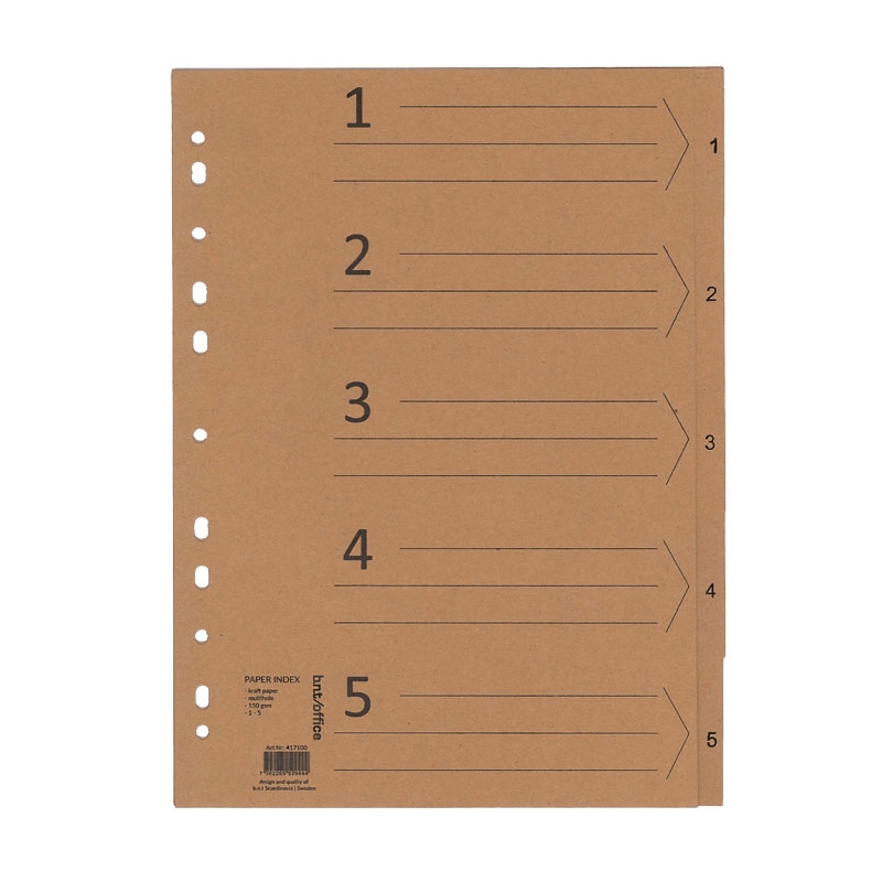 1-5 Register Kraftpapper 150g