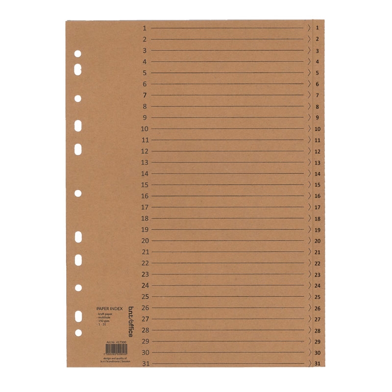 1-31 Register Kraftpapper 150g