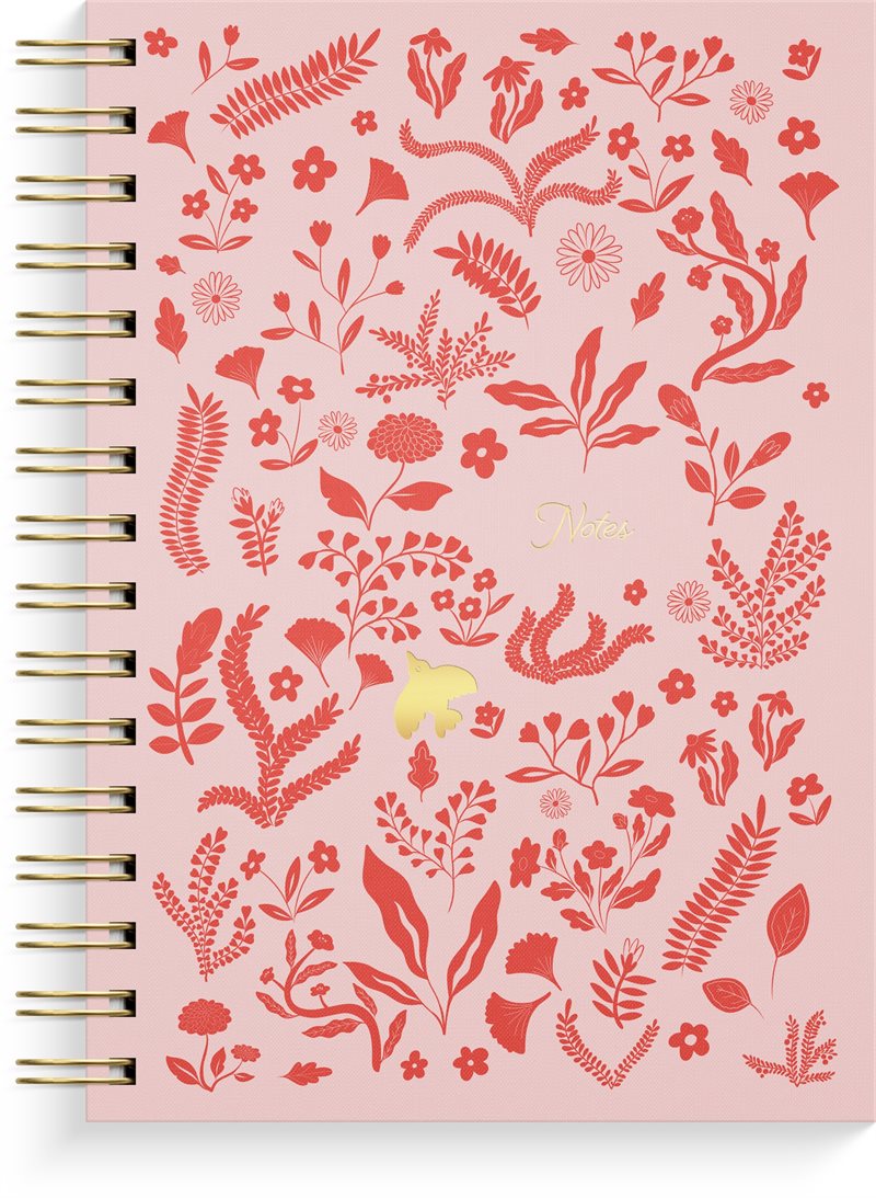 Anteckningsbok - Notebook - A5 Pink Botanical