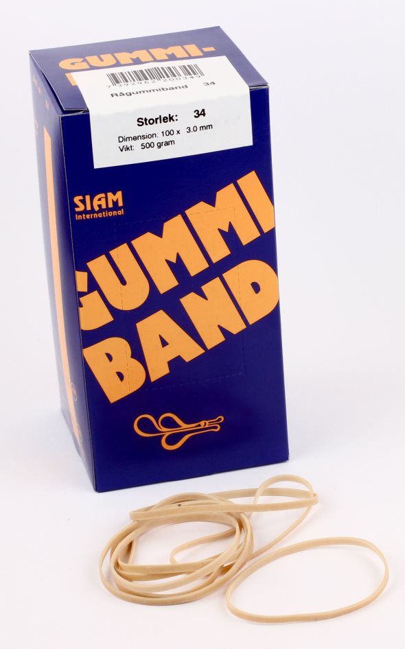 Gummiband nr. 34  100x3,0mm (500g)