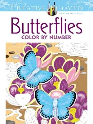 Creative haven butterflies color by number coloring book