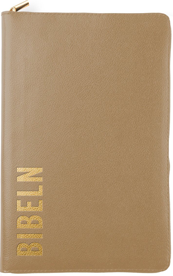 Bibel 2026 Slimline - Bounded leather Brun med dragkedja