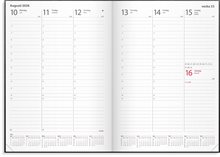 Kalender 2026 Weekly A5 svart konstläder