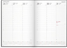 Kalender 2027 Weekly A5 svart konstläder