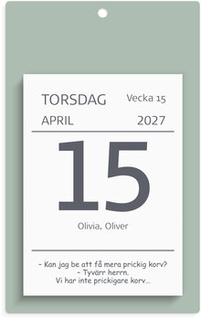 Väggplån med dagblock 2027 Humor