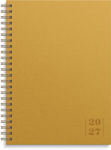 Kalender 2027 Business A5 Textile senapsgul